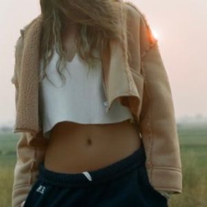 UO Sherpa-Lined Crop Jacket - L